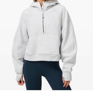 Lululemon scuba oversized 1/2 zip hoodie light grey